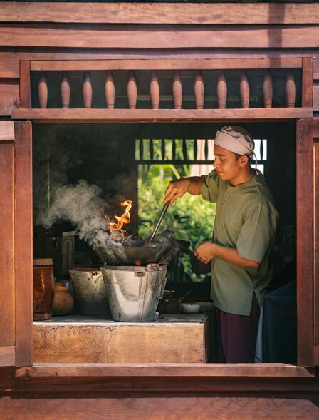 Amansara, Cambodia - F&amp;B, Khmer Village house, Kitchen